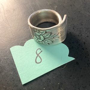Size 8 Floral Spoon Ring